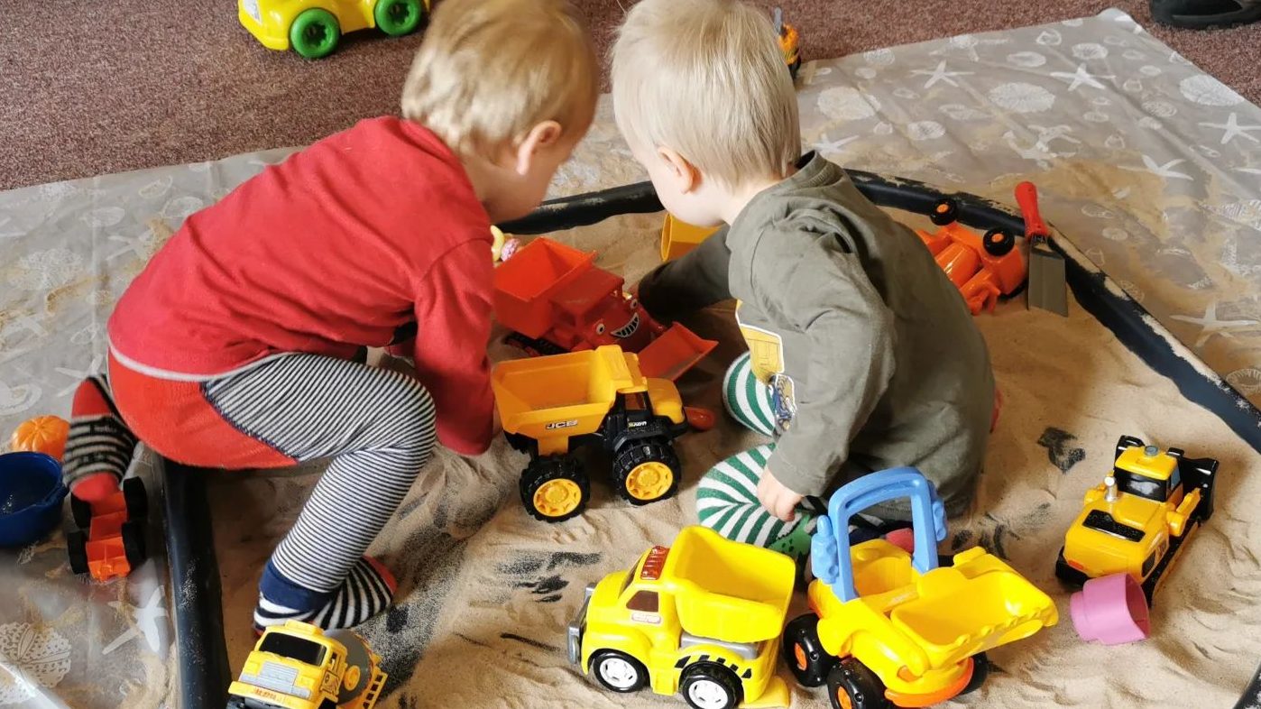 Baby toddler group Fridays grantham at Harrowby Lane Methodist Church - children playing with trucks